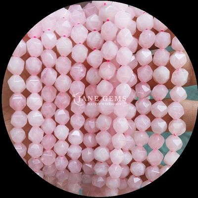 Perlas de piedras preciosas naturales de forma facetada Rosa cuarzo Turmalina hebras sueltas para la fabricación de joyas