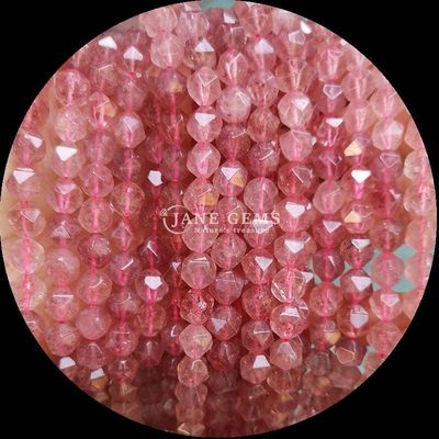 Perlas de piedras preciosas naturales de forma facetada Rosa cuarzo Turmalina hebras sueltas para la fabricación de joyas