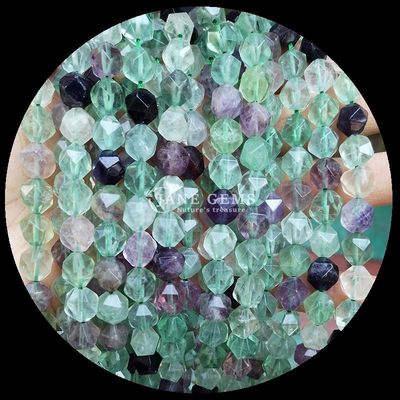 Perlas de piedras preciosas naturales de facetas elegantes Fluorito Lapislázuli Filamentos sueltos para la fabricación de joyas