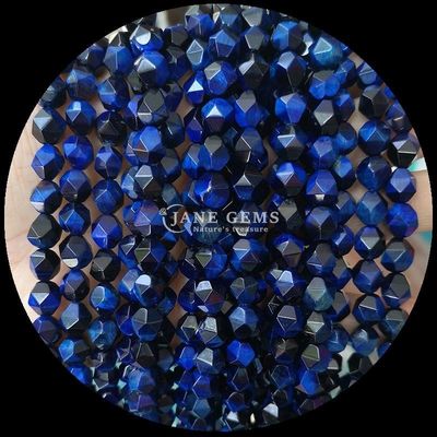Perlas de piedra preciosa Diamantes de colores variados deslumbrantes Joyería DIY 6mm 8mm 10mm Turmalina Ojo de tigre azul hebras sueltas