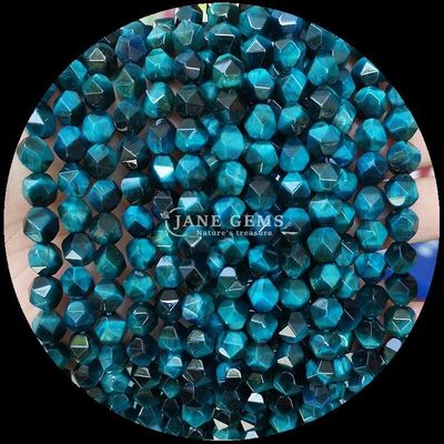 Perlas de piedra preciosa Diamantes de colores variados deslumbrantes Joyería DIY 6mm 8mm 10mm Turmalina Ojo de tigre azul hebras sueltas