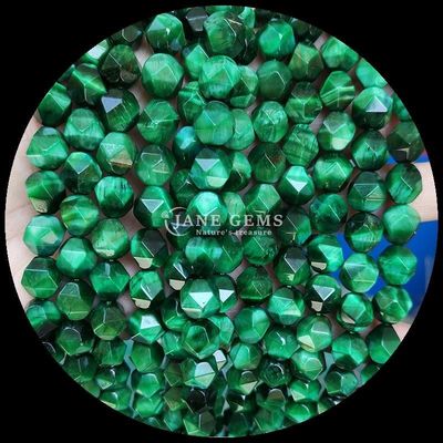 Multicolor Energía curativa con facetas de piedra delicada cuentas de piedra verde ojo de tigre para la fabricación de joyas