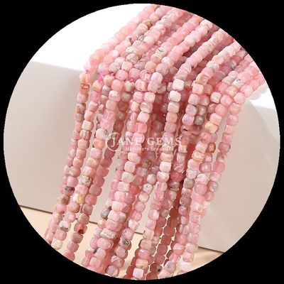 Piedra natural Polido Perlas de piedra preciosa Cuadrado Cubo de forma de fluorita Labradorita Mini hilos de perlas sueltas para pulseras / collares