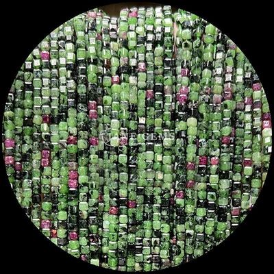Perlas de cubo de piedra preciosa Rubí Zoisite Ojo de tigre hebras sueltas cuadradas Perlas para joyería DIY