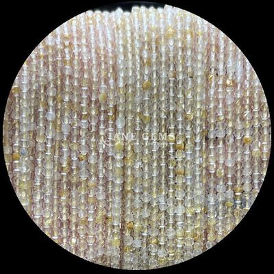 Cubo Cuadrado Personalizable Perlas de piedras preciosas Oro Rutilado Cuarzo Prehnita hebras sueltas Perlas para la fabricación de joyas