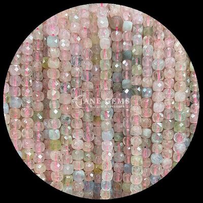 Variedad de cubo de forma natural de piedras preciosas cuentas de fluorito morganita hilos sueltos cuentas para la fabricación de joyas