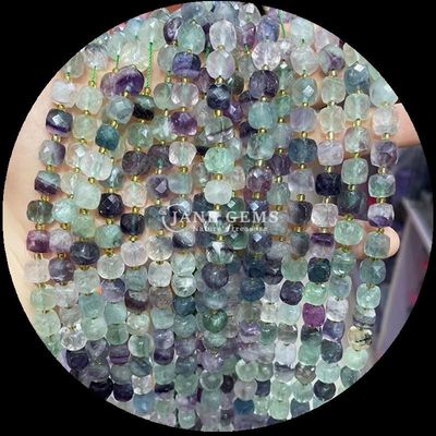 Variedad de cubo de forma natural de piedras preciosas cuentas de fluorito morganita hilos sueltos cuentas para la fabricación de joyas
