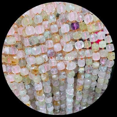 Perlas de piedras preciosas naturales de varios colores Cubo Cuadrado Ametista Filamentos sueltos Perlas para joyería DIY