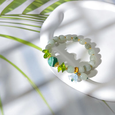 Brazalete con cuentas de Jade Natural Salud Belleza y Armonía Jane Gems Para Regalo Joyas hechas a mano