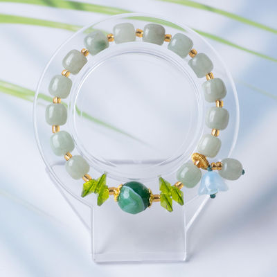 Brazalete con cuentas de Jade Natural Salud Belleza y Armonía Jane Gems Para Regalo Joyas hechas a mano