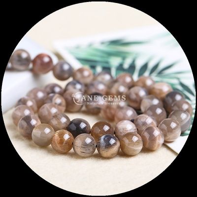 Variedad Varias formas redondas Plata Obsidiana Piedra solar Natural Perlas de piedra pulida