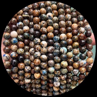 Variedad Varias formas redondas Plata Obsidiana Piedra solar Natural Perlas de piedra pulida