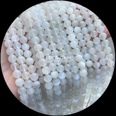 Piedra preciosa natural con corte redondo Piedra de luna Fluorito Océano Jaspe hebras sueltas cuentas para joyería DIY
