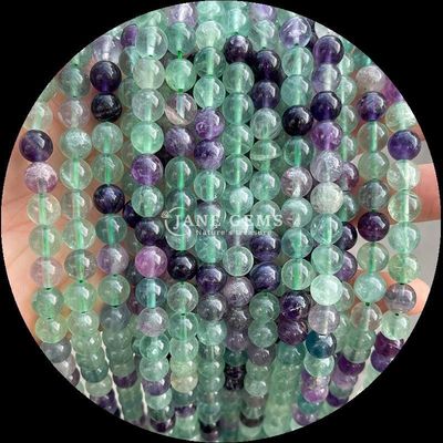 Piedra preciosa natural con corte redondo Piedra de luna Fluorito Océano Jaspe hebras sueltas cuentas para joyería DIY