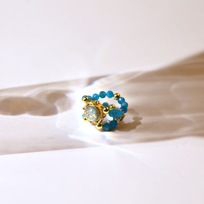 Anillo de cuentas de cristal de ápatita con facetas... brazalete de gemas para desintoxicación y estabilidad emocional.