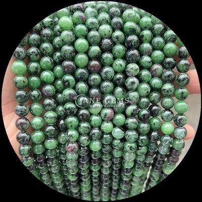 Aspecto de color redondo Perlas de piedra preciosa natural Rubí Zoisite Apatita para la fabricación de joyas