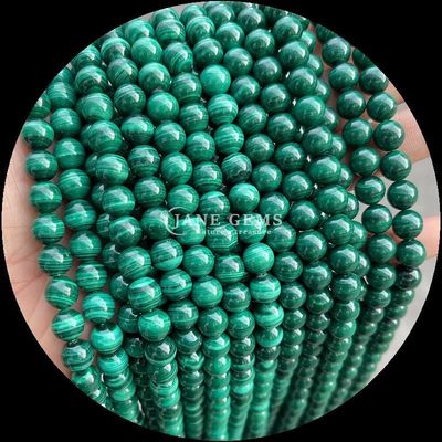 Perlas de piedra preciosa redonda pulida de bricolaje lapislázuli malaquita turmalina hebras sueltas para la fabricación de joyas