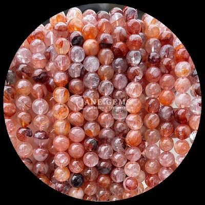 Cañones redondos de piedra preciosa cuarzo de fuego cuerdas de cuarzo humeante en colores variados para artesanía de joyas DIY