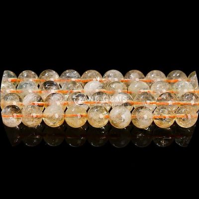 Forma redonda natural Perlas de piedra preciosa Quarzo claro Citrino Ametista hebras sueltas para joyería DIY