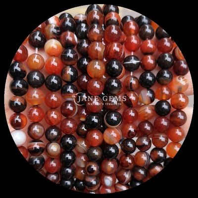 Multicolores de corte redondo de piedras preciosas cuentas amarillas azules rayadas ágata para hacer joyería DIY y brazaletes de curación