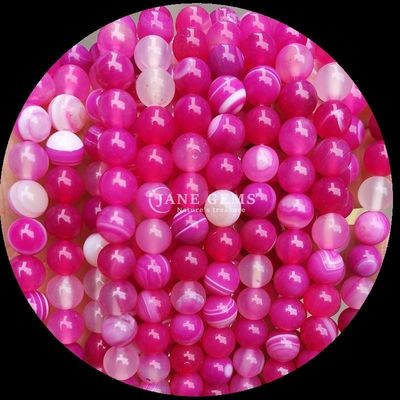 Multicolores de corte redondo de piedras preciosas cuentas amarillas azules rayadas ágata para hacer joyería DIY y brazaletes de curación