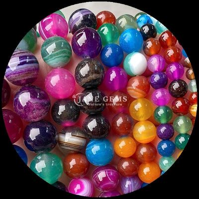 Perlas de ágata a rayas Perlas de piedra preciosa 8 mm para joyería Hacer artesanía DIY