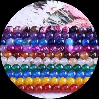 Perlas de gemas naturales de variedad DIY Joyería con perlas de ágata púrpura y amarilla