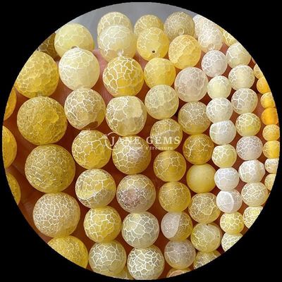 Perlas de forma redonda de piedra preciosa amarillo azul agate con condiciones meteorológicas hebras sueltas para joyería DIY