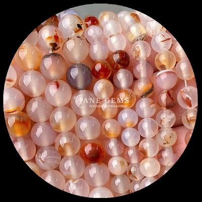 Perlas de ágata de forma redonda de piedra preciosa multicolor para aretes de joyería DIY