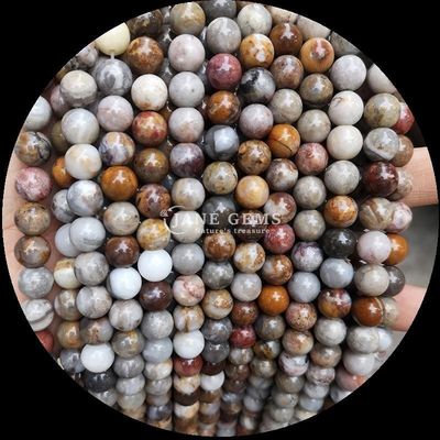 Perlas de ágata multicolores personalizadas en forma redonda de 8 mm para la fabricación de joyas