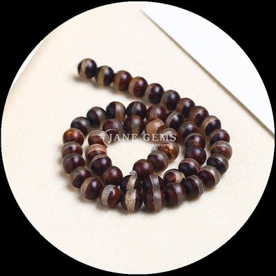 DIY Joyería haciendo esenciales multicolores de Tibatán de ágata cuentas de tres ojos Dzi hilos de cuentas sueltas con técnica pulida