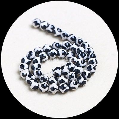 DIY Joyería haciendo esenciales multicolores de Tibatán de ágata cuentas de tres ojos Dzi hilos de cuentas sueltas con técnica pulida