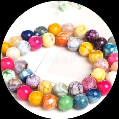 Multicolores de piedras preciosas de cuentas de fuego ágata hilos de cuentas sueltas para la fabricación de joyas DIY