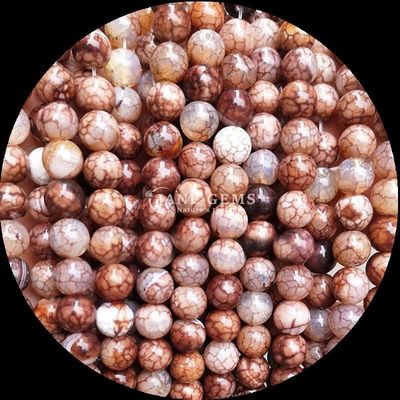 Gemas naturales cuentas redondas cortadas fuego ágata hilos de cuentas sueltas para adornos de ropa con cuentas hechas