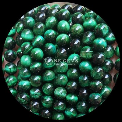 Perlas de forma redonda de piedra preciosa ojos de tigre azul hilos de perlas sueltas para joyas y regalos de bricolaje