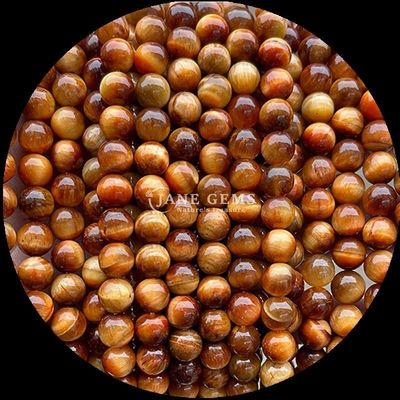 Perlas de forma redonda de piedra preciosa ojos de tigre azul hilos de perlas sueltas para joyas y regalos de bricolaje