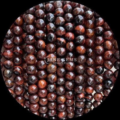 Perlas de forma redonda de piedra preciosa ojos de tigre azul hilos de perlas sueltas para joyas y regalos de bricolaje