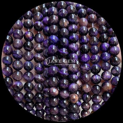 Forma redonda Perlas de piedras preciosas naturales Ojo de tigre hebras de perlas sueltas para joyería