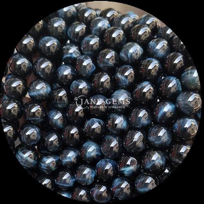 Forma redonda Perlas de piedras preciosas naturales Ojo de tigre hebras de perlas sueltas para joyería