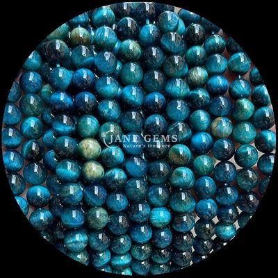 Forma redonda Perlas de piedras preciosas naturales Ojo de tigre hebras de perlas sueltas para joyería