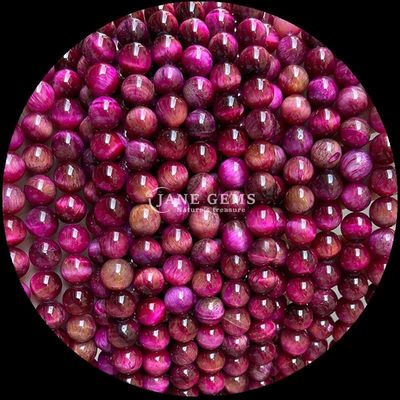 DIY Joyería haciendo gemas esenciales Perlas 8mm forma redonda Ojo de tigre hebras de perlas sueltas