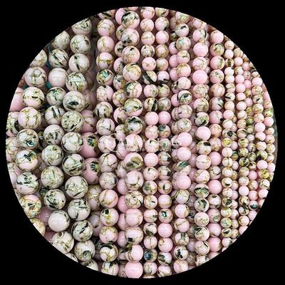 Perlas de piedras preciosas pulidas para adornos Forma redonda Tamaño 8 mm