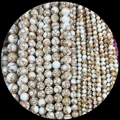 Perlas sueltas de turquesa pulida para collares y joyas de bricolaje