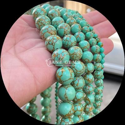 Hacer bricolaje haciendo gemas de forma redonda pulidas hebras de cuentas con color de piedra preciosa multicolor