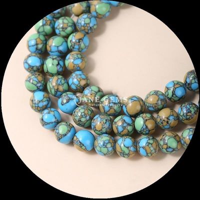Perlas de piedras preciosas naturales en varios colores, joyería DIY Perlas de turquesa
