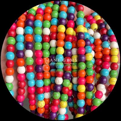Perlas de piedras preciosas naturales en varios colores, joyería DIY Perlas de turquesa