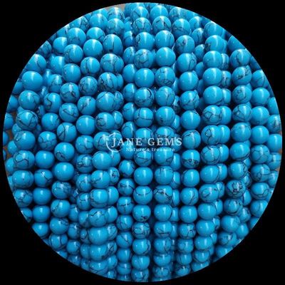 8 mm de gemas pulidas, cuentas para joyería, artículos para la fabricación de joyas de varios colores, filamentos de cuentas sueltas de color turquesa.