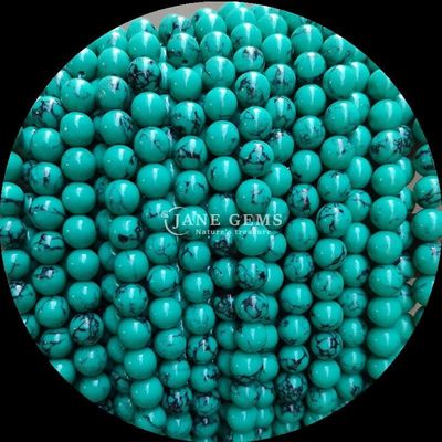 DIY Joyería Haciendo cortes redondos de joyas de piedra turquesa en 8 mm de tamaño y colores diversos