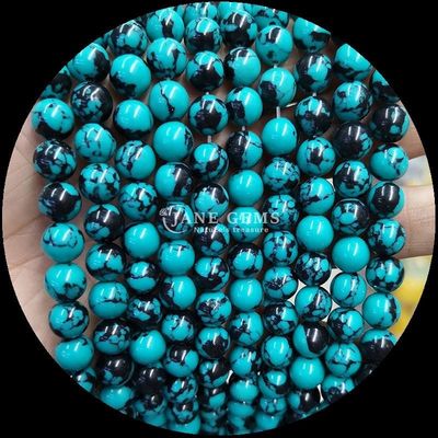 DIY Joyería Haciendo cortes redondos de joyas de piedra turquesa en 8 mm de tamaño y colores diversos