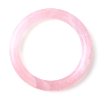 Piedra de cristal natural pulida rosa rosa cuarzo brazalete de cristal joyas para el cumpleaños regalo